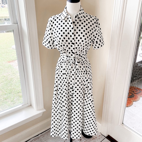 kate spade Dresses & Skirts - NWT Kate Spade Picture Dot Tie Waist Polka Dot Shirt Dress 2